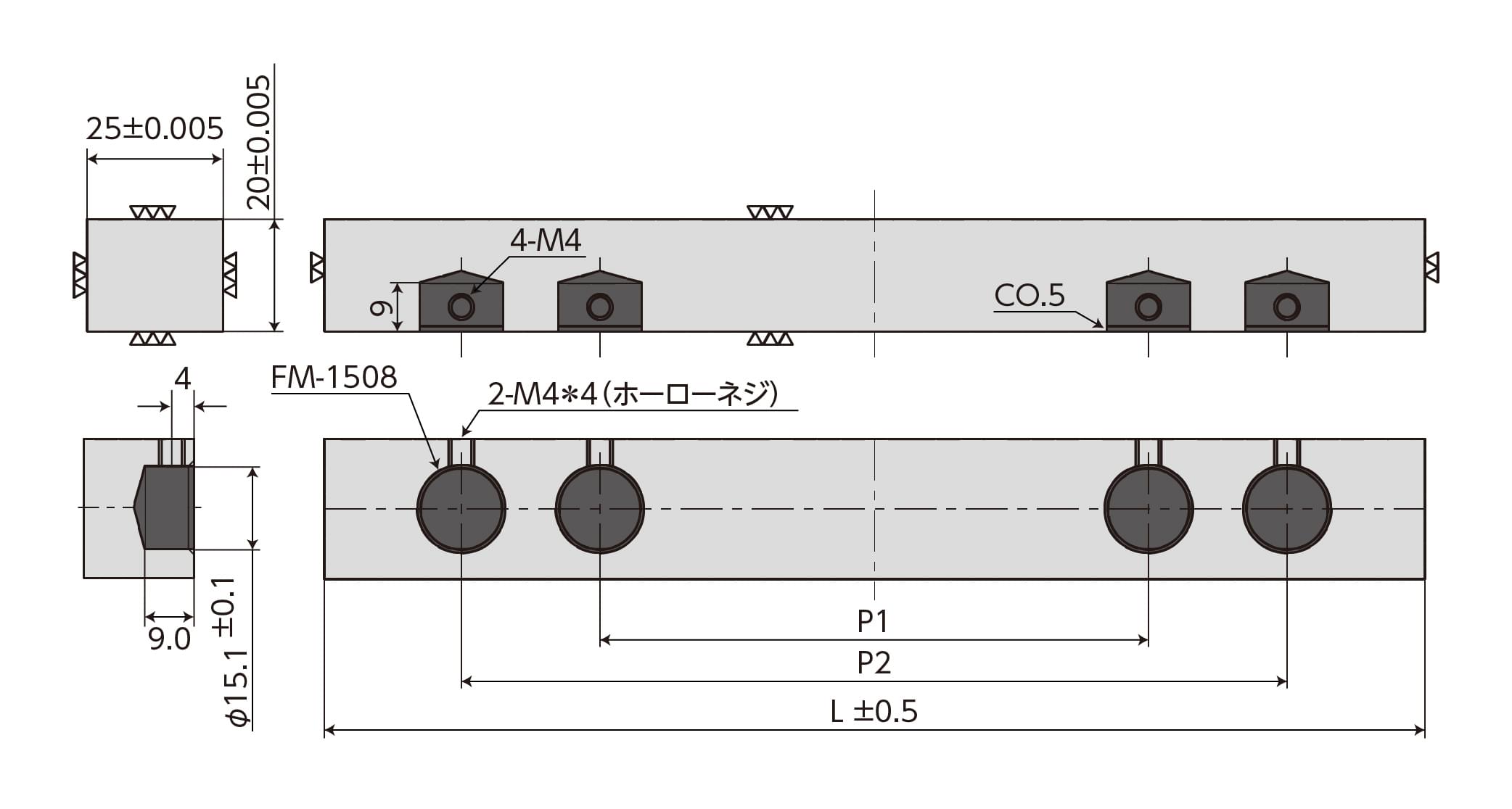 アンダーパラレル寸法